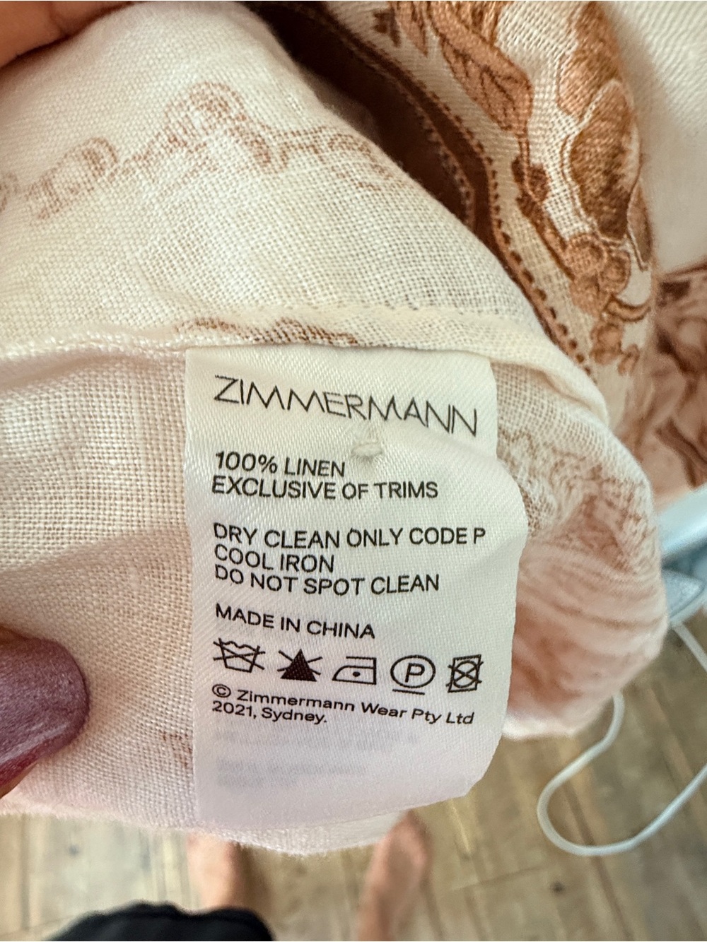 Zimmermann Cream Maxi Dress with Brown Floral Print - Picture 4 of 9